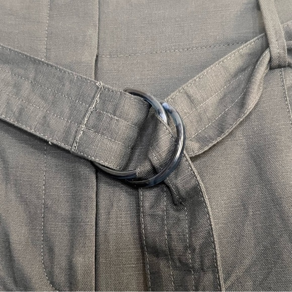 Ann Taylor Factory Wide Leg Pants High Rise Trousers Gray Belted Womens Size 12 - Picture 3 of 13
